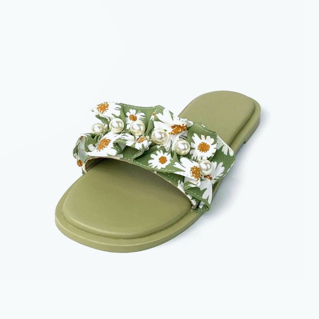 Thin Button Luxury Flat Slippers