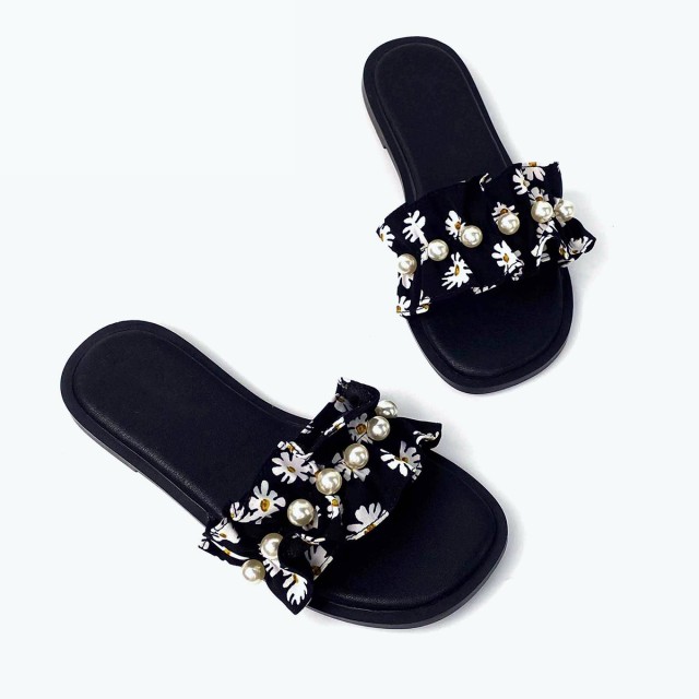 Thin Button Luxury Flat Slippers