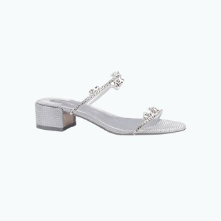 Diamond Square Toe Flat Slippers