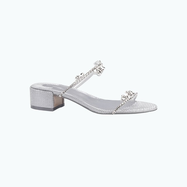 Diamond Square Toe Flat Slippers