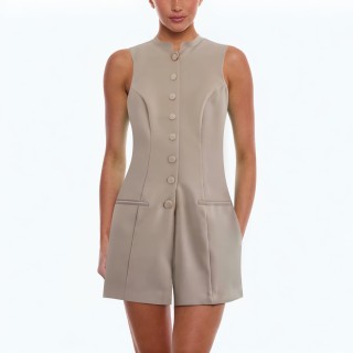 Round Neck Sleeveless Slim Jumpsuit