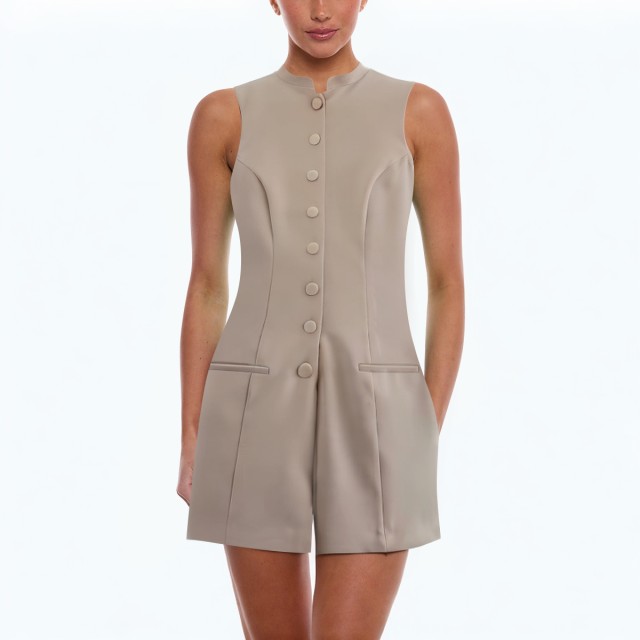 Round Neck Sleeveless Slim Jumpsuit