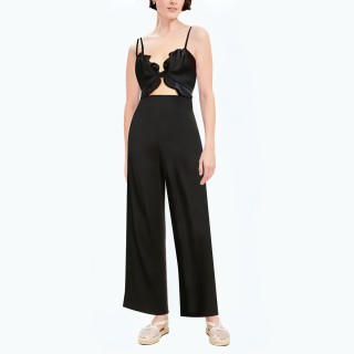 Loose And Slim Suspender Backless Jumpsuit