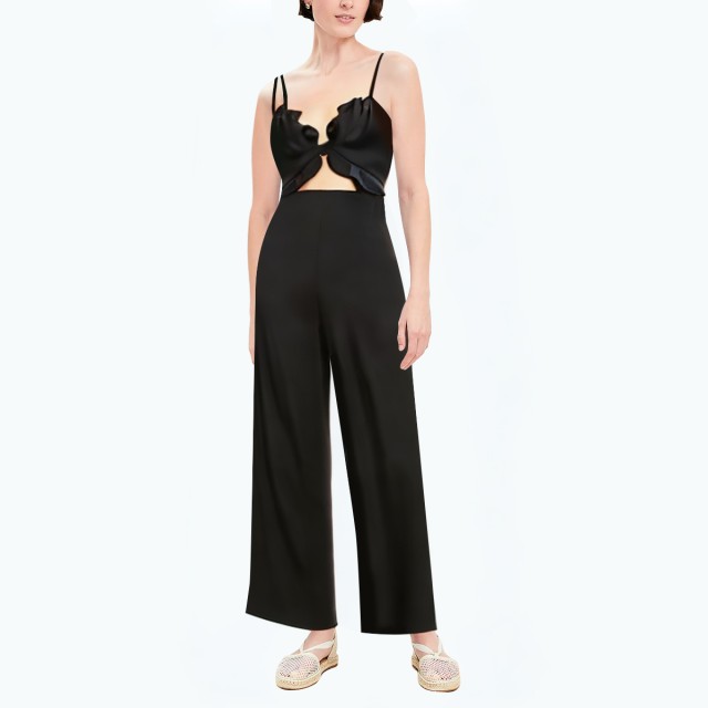 Loose And Slim Suspender Backless Jumpsuit