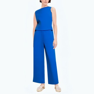 High Waist Slim Sleeveless Straight Jumpsuit