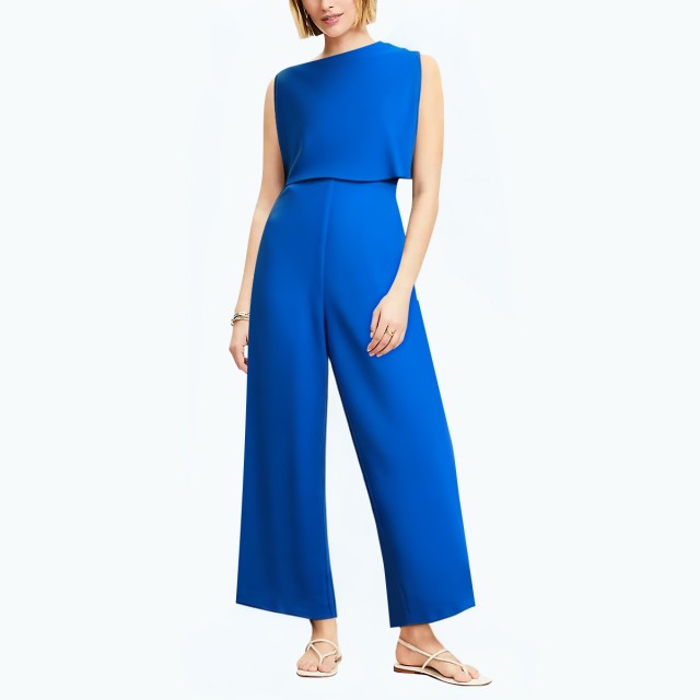 High Waist Slim Sleeveless Straight Jumpsuit