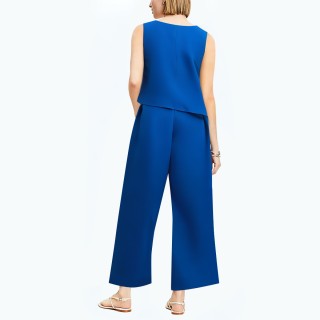 High Waist Slim Sleeveless Straight Jumpsuit