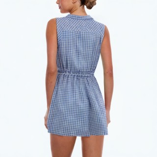 Simple Sleeveless Lapel Jumpsuit