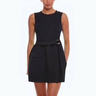Spliced ​​round Neck Vest Sleeveless Jumpsuit