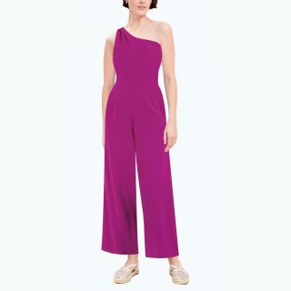 Purple Slim Asymmetrical Long Jumpsuit