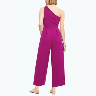 Purple Slim Asymmetrical Long Jumpsuit