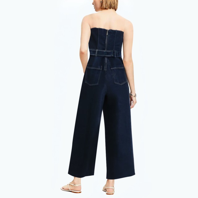 Retro Straight High Waist Tight Jumpsuit