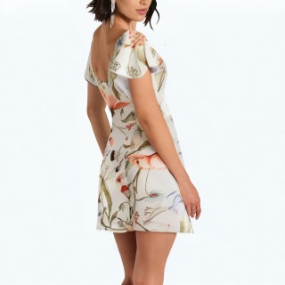 Printed Bubble Short Sleeved Dress