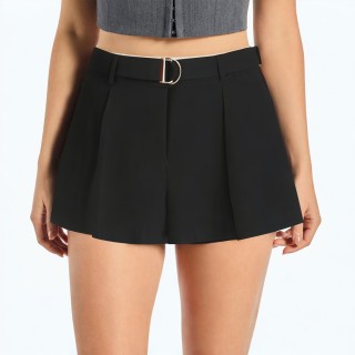 Pleated High Waist A Line Pants Casual Shorts