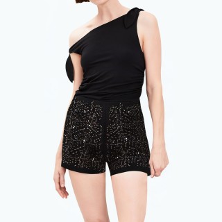 Black High Waisted Mini Shorts