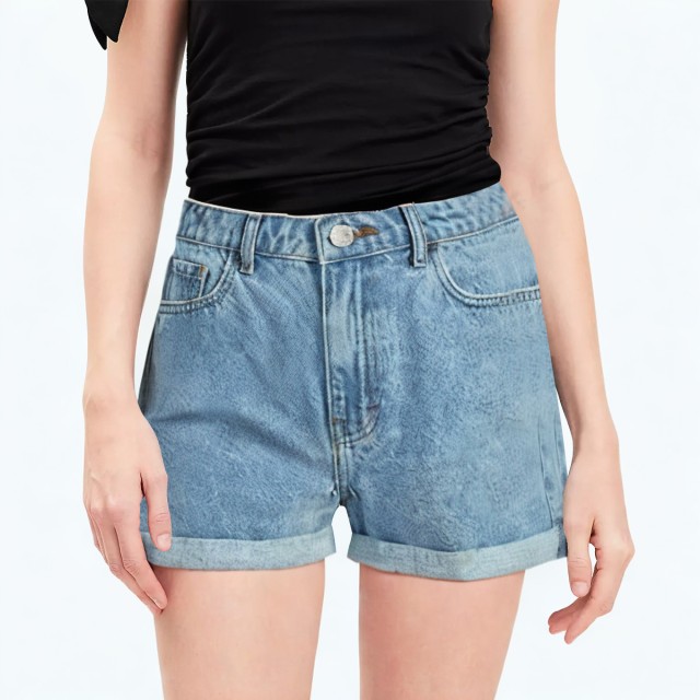Fashionable Casual Light Blue Denim Shorts