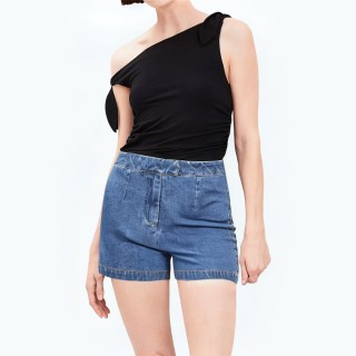 Loose Straight High Waist Denim Shorts