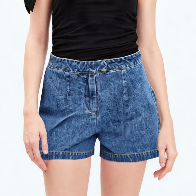 Loose Straight High Waist Denim Shorts