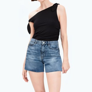 High Waisted Straight American Slit Shorts