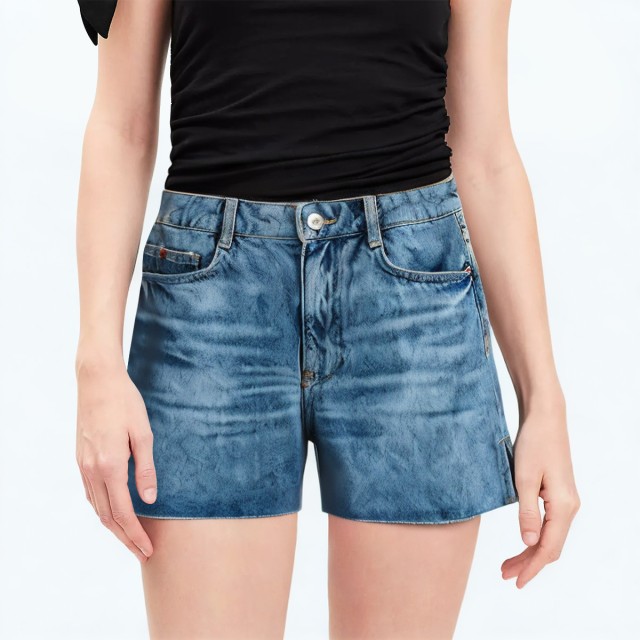 High Waisted Straight American Slit Shorts