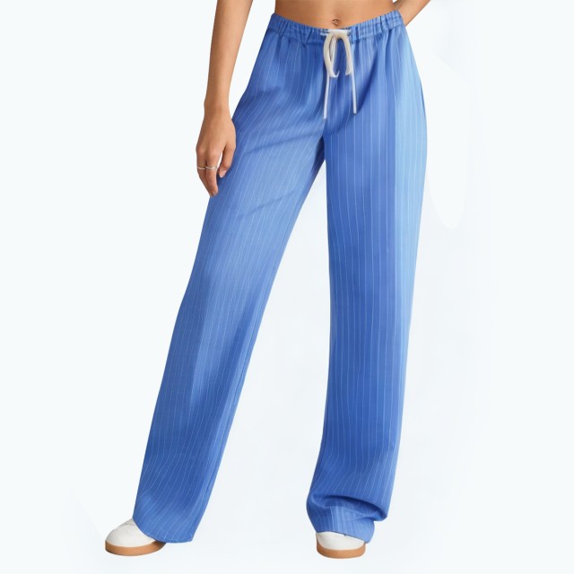 Fashion Casual Striped Drawstring Trousers