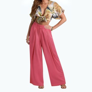 Wide Leg Mid Waist Comfortable Casual Pants