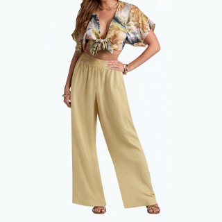 High Waist Slim Wide Leg Casual Pants