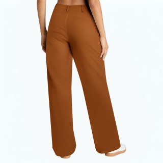Zipper High Waist Straight Trousers Drape