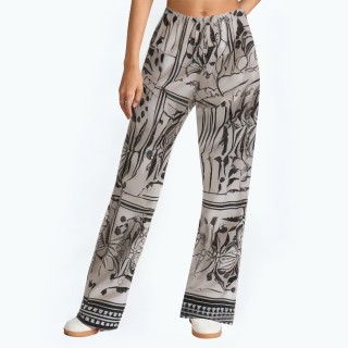 Casual High Waisted Drawstring Wide Leg Pants