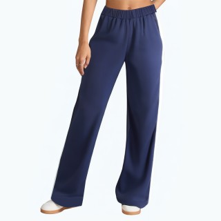 Casual Satin Mid Waist Trousers