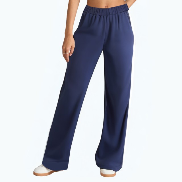 Casual Satin Mid Waist Trousers