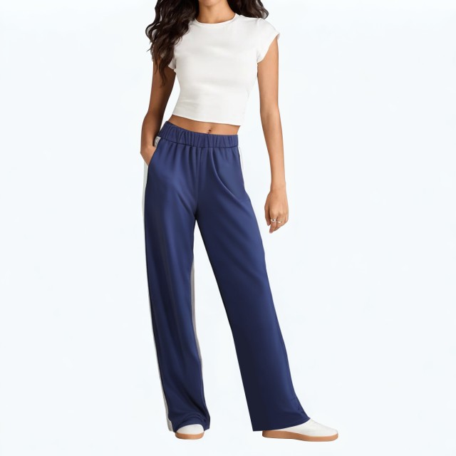 Casual Satin Mid Waist Trousers