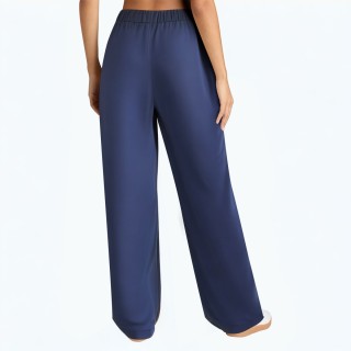 Casual Satin Mid Waist Trousers