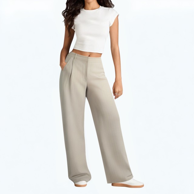 Versatile Striped High Waist Casual Pants