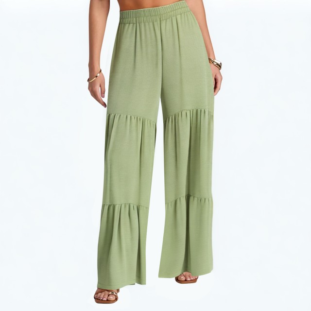 Loose High Waisted Draped Flared Pants