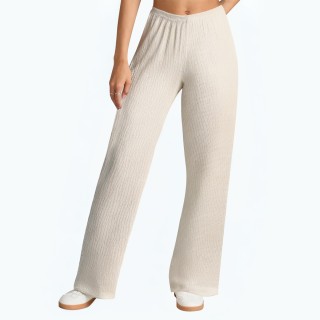 Knitted Texture Solid Color Pants