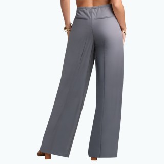 Bow Decorated High Waist Drape Pants