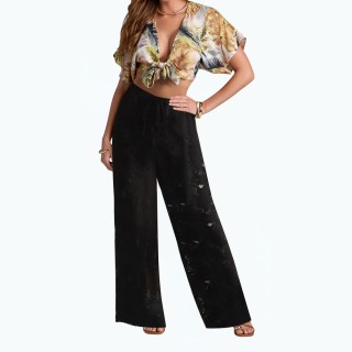 Sexy Thin Black Straight Pants