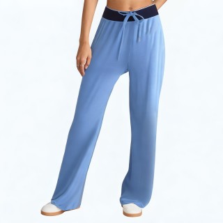 Elegant Lace Up High Waist Casual Pants