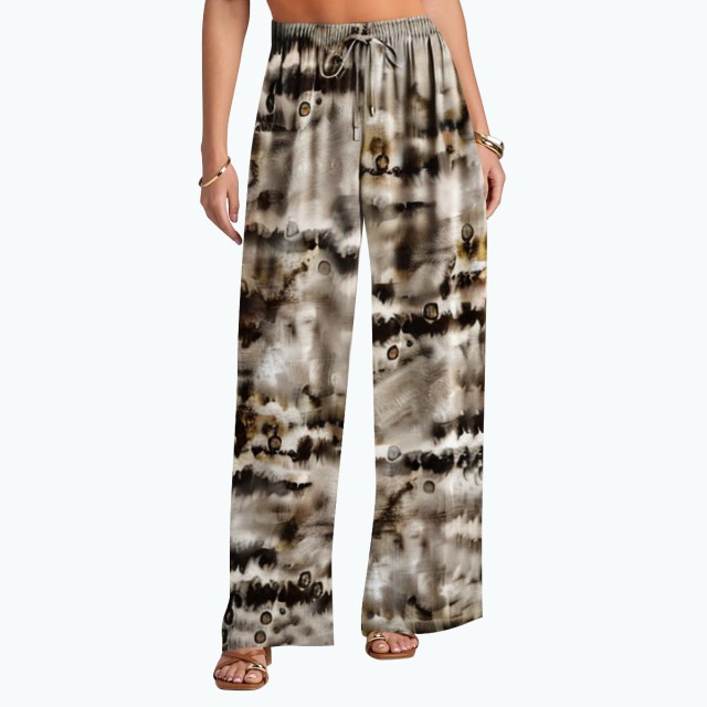 Tie Dyed Drawstring High Waist Casual Pants