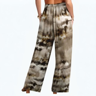 Tie Dyed Drawstring High Waist Casual Pants